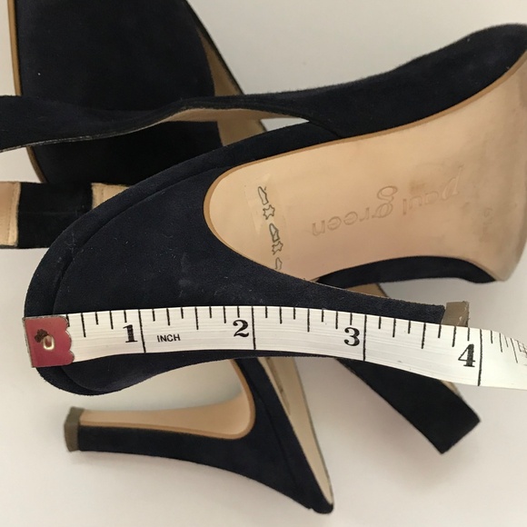 PAUL GREEN Avanti Blue Suede Heels Slingback Peep Toe Heeled Sandals Size 9 - Picture 13 of 16